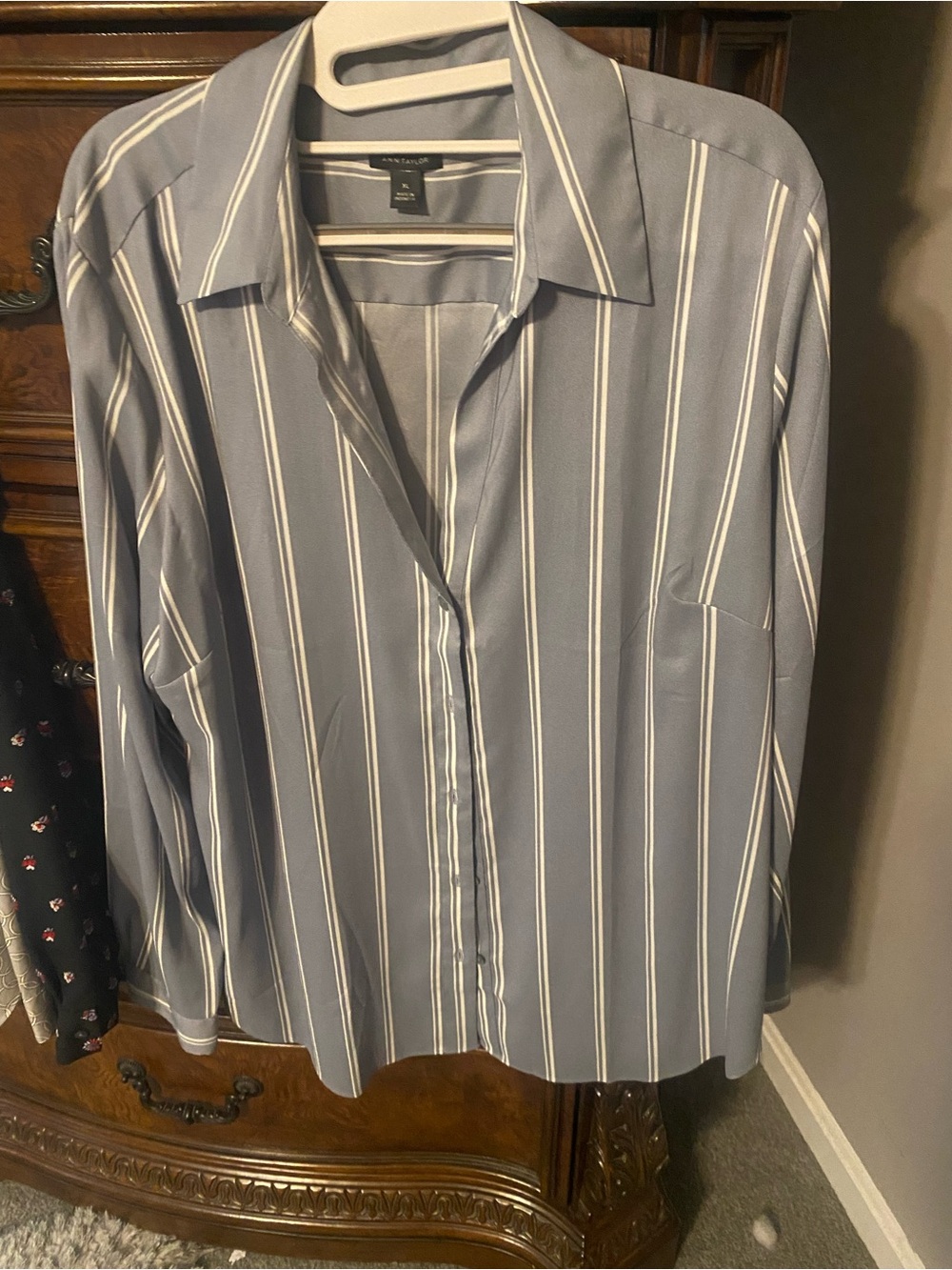 Ann Taylor stripe essential Button Down Blouse